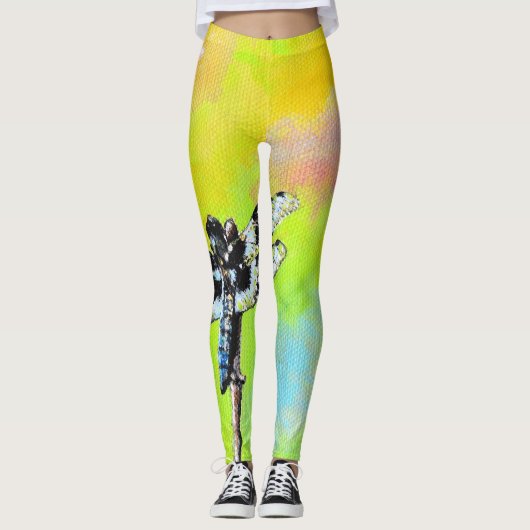 Dragonfly schilderen leggings (Voorkant)