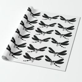 Dragonfly silhouet natuur insect Art Cadeaupapier