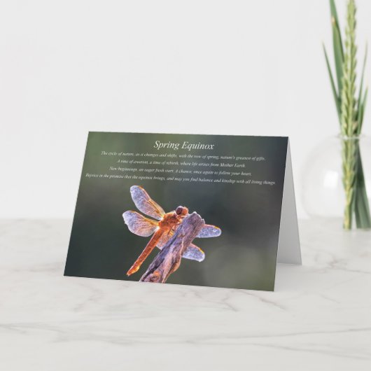 Dragonfly Spring Equinox Blessing with Poem Feestdagen Kaart (Voorkant)