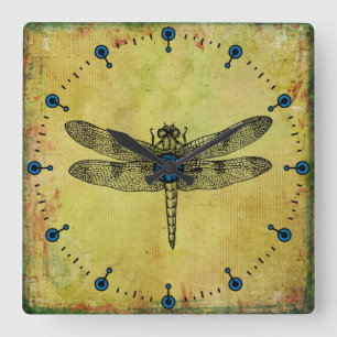  Dragonfly Square Wall klok