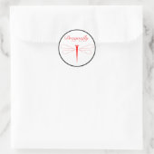 Dragonfly - Sticker rond classique blanc, brillant (Sac)