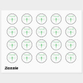 Dragonfly - Sticker rond classique blanc, brillant (Feuille)
