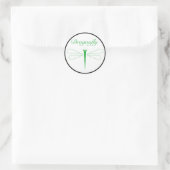 Dragonfly - Sticker rond classique blanc, brillant (Sac)