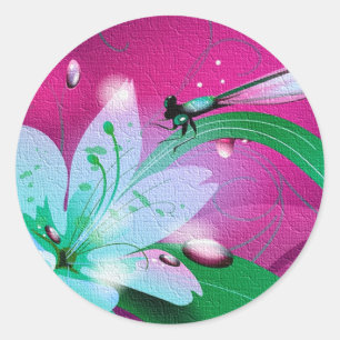 Dragonfly-stickers Ronde Sticker