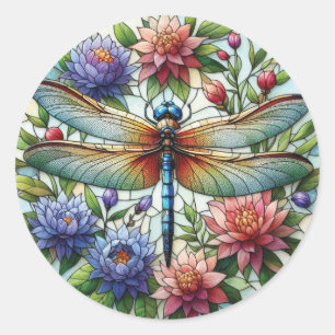Dragonfly-stickers Ronde Sticker