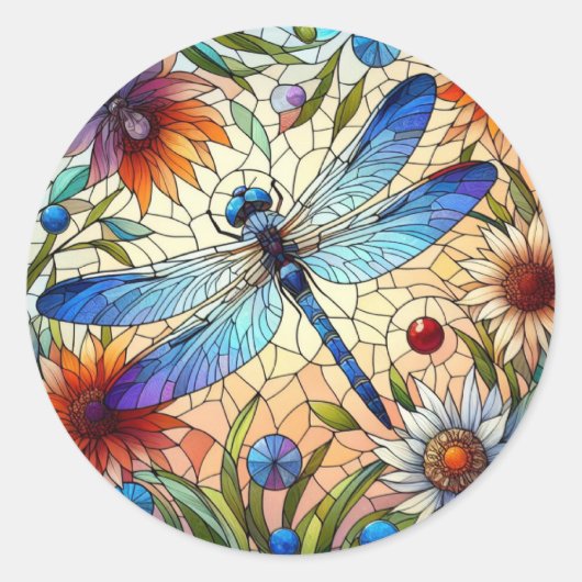 Dragonfly-stickers Ronde Sticker (Voorkant)