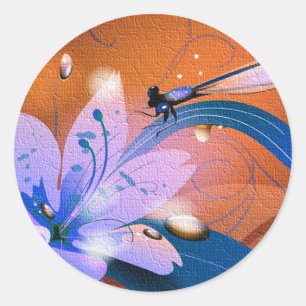 Dragonfly-stickers Ronde Sticker