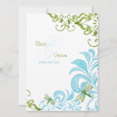 Dragonfly Swirls Aquarelle mariage invitations (Dos)