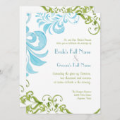 Dragonfly Swirls Aquarelle mariage invitations (Devant / Derrière)