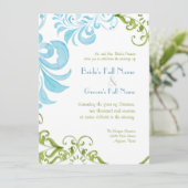 Dragonfly Swirls Aquarelle mariage invitations (Debout devant)