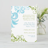 Dragonfly Swirls Scroll Chic Floral Invitation mod (Debout devant)