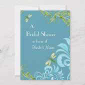 Dragonfly Swirls Scroll Chic Floral Invitation mod (Dos)