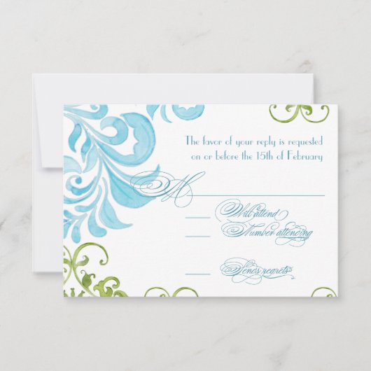 Dragonfly Swirls Scroll Chic Floral Invitation mod (Devant)