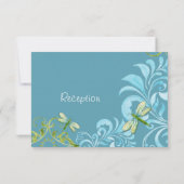 Dragonfly Swirls Scroll Chic Modern Floral Invite Kaart (Achterkant)