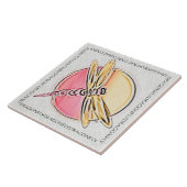 Dragonfly-symbool roze tegeltje (Zijkant)
