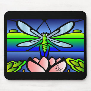 Dragonfly Tiffany Style Mousepad Muismat