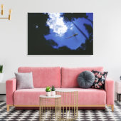 Dragonfly tijdens de vlucht, vleugels met flapende canvas afdruk (Insitu (Woonkamer))