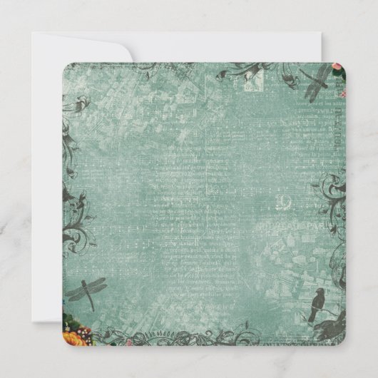 Dragonfly Tuin Bruiloft Kaart (Achterkant)