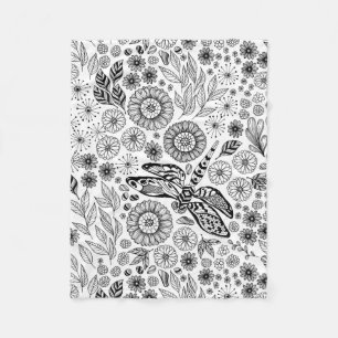 Dragonfly-tuin Fleece Deken