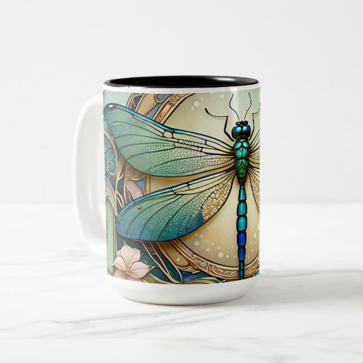 Dragonfly Tweekleurige Koffiemok (Voorkant links)