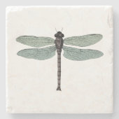  dragonfly Typografisch Antiek Damselfly Stenen Onderzetter (Voorkant)