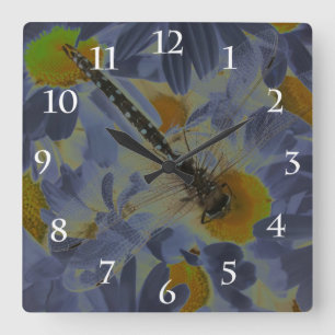 Dragonfly Vierkante Klok
