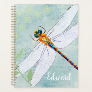 Dragonfly vintage sur un Arrière - plan floral d