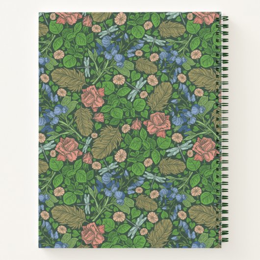 Dragonfly vliegend Engels Garden Sketchbook Notitieboek (Achterkant)