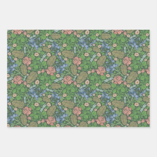  Dragonfly vliegt in een Engelse tuin Inpakpapier Vel (Voorkant 2)