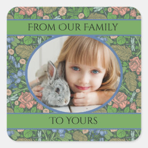  Dragonfly vliegt in een Engelse tuin Vierkante Sticker