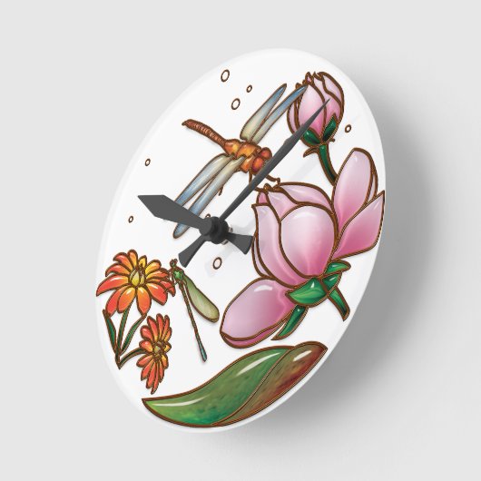 Dragonfly-wandklok Ronde Klok (Hoek)