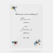 Dragonfly Wedding Invitation Briefkaart Acryl Bord (Voorkant)
