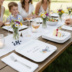 Dragonfly Wedding, op maat Papieren Bordje