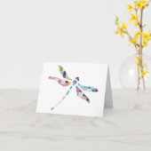Dragonfly-Wenskaart Kaart (Gele Bloem)