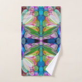 Dragonfly Wildflower Garden Abstract Bloemen Bad Handdoek (Handdoek)