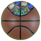 Dragonfly Wildflower Garden Abstract Bloemen Basketbal (Rechts)