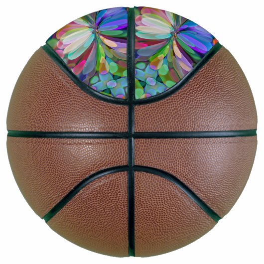 Dragonfly Wildflower Garden Abstract Bloemen Basketbal (Rechts)