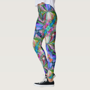Dragonfly Wildflower Garden Abstract Bloemen Leggings