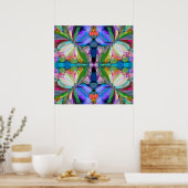Dragonfly Wildflower Garden Abstract Bloemen Poster (Keuken)
