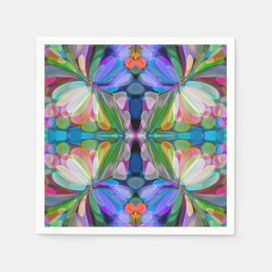 Dragonfly Wildflower Garden Abstract Bloemen Servet