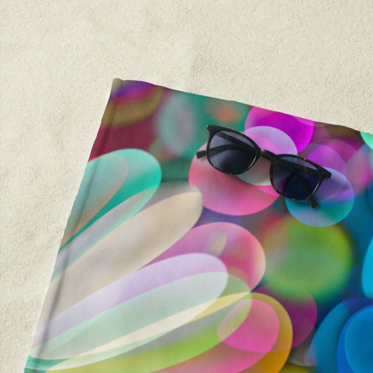 Dragonfly Wildflower Garden Abstract Bloemen Strandlaken (In situ)