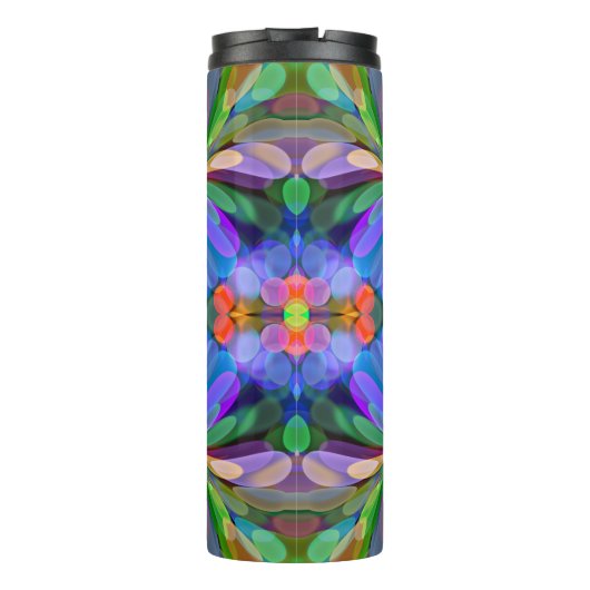 Dragonfly Wildflower Garden Abstract Bloemen Thermosbeker (Achterkant)