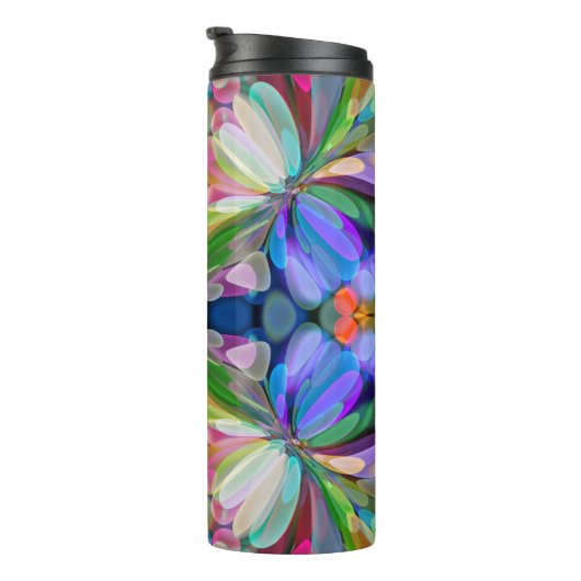 Dragonfly Wildflower Garden Abstract Bloemen Thermosbeker (Geroteerd rechts)