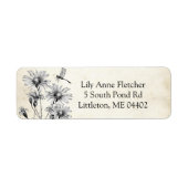 dragonfly Wildflower Parchment Etiket (Voorkant)