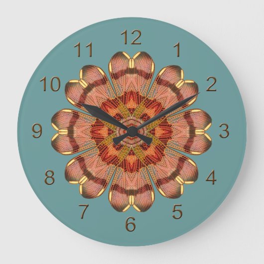 Dragonfly Wing Mandala Wall klok (Voorkant)