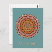 Dragonfly Wing Om Shanti Mandala Briefkaart (Voorkant / Achterkant)