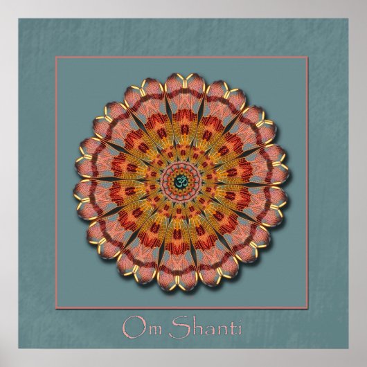 Dragonfly Wing Om Shanti Poster Print (Devant)