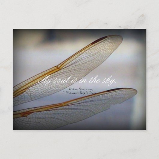 Dragonfly Wings Macro met Shakespeare Quote Briefkaart (Voorkant)