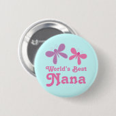 Dragonfly World's Best Nana Gift Ronde Button 5,7 Cm (Voorkant /achterkant)