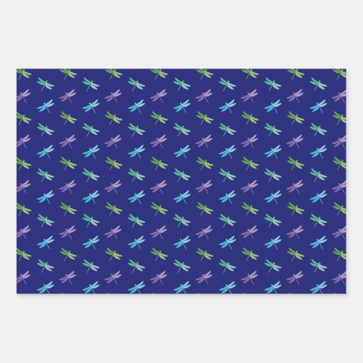 Dragonfly Wrapping Paper Flat Sheet Set van 3 (Voorkant 3)